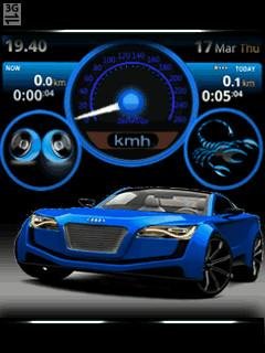 Blue audi car спидометр анимация