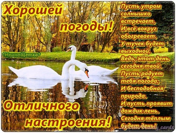 открытка хорошей погоды отличного настроения