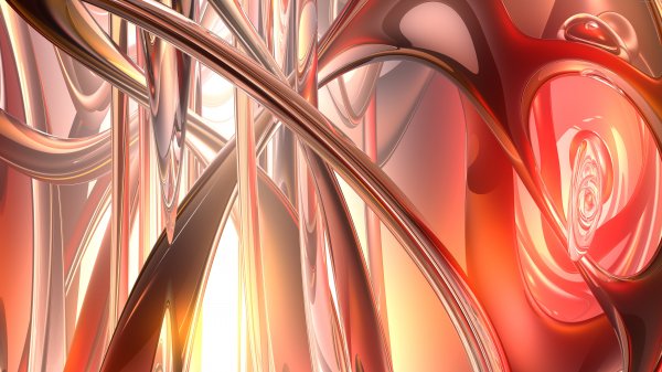 Red-orange-smooth-metallic-curved