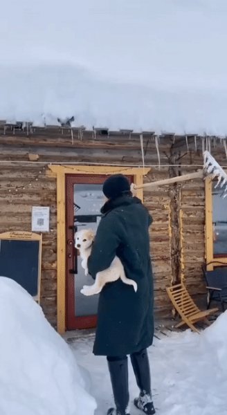 Уборка снега с крыши...