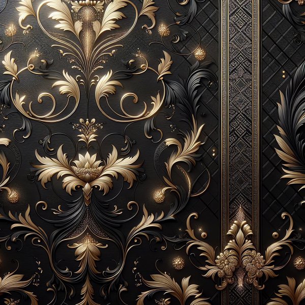 Абстракция,узор,фон,черный,золото,3d.07