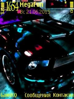 Neon car mustang