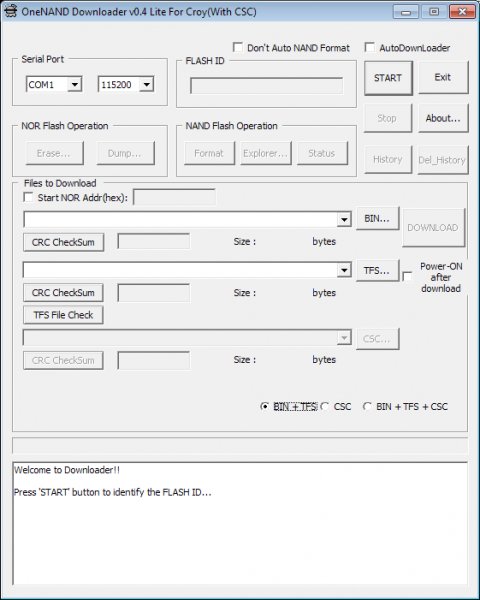OneNAND Downloader v0.4 Lite For Croy(With CSC