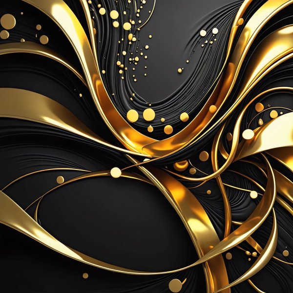 Черное,золото,абстракция,3D,обои на рабочий стол.06