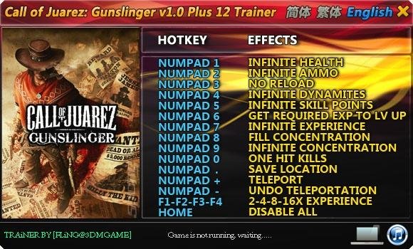 Call of Juarez Gunslinger v1.0 Trainer 12
