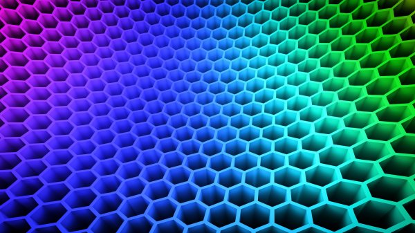 Gradient-hexagons-blue-green-purple-pattern