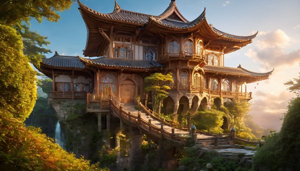Фэнтези,пейзаж,в азиатском стиле,китай,архитектура13
