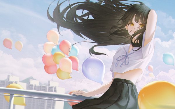 Anime Girl School Hands In Hair