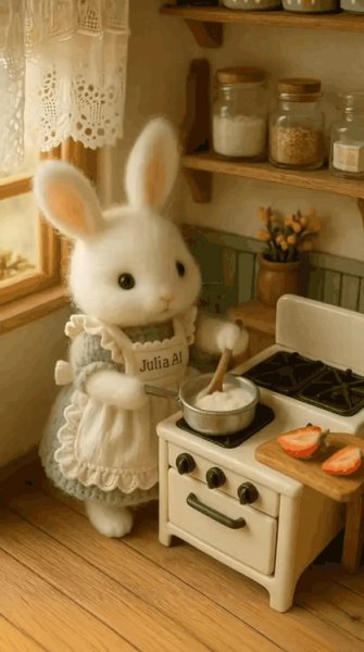 GIF 2025 крольчиха и крольчёнок AI