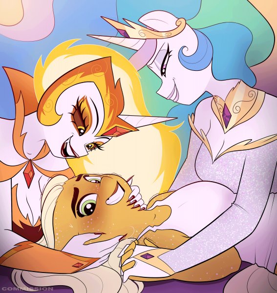 Принцесса Селестия Дэй Брэйкер и Эпл Джек юри 3742931