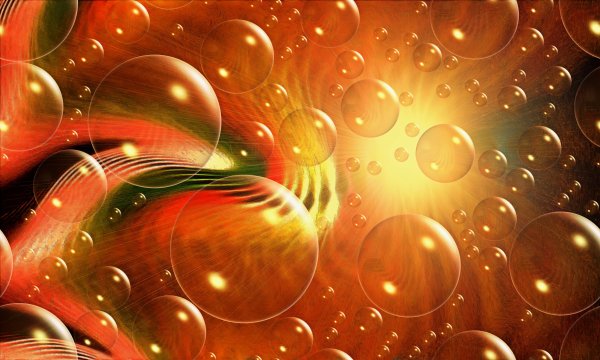 Orange-bubbles-light-golden-waves