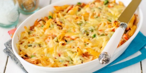 Макароны с тыквой и курицей