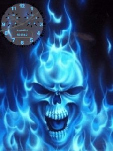 Blue fire skull