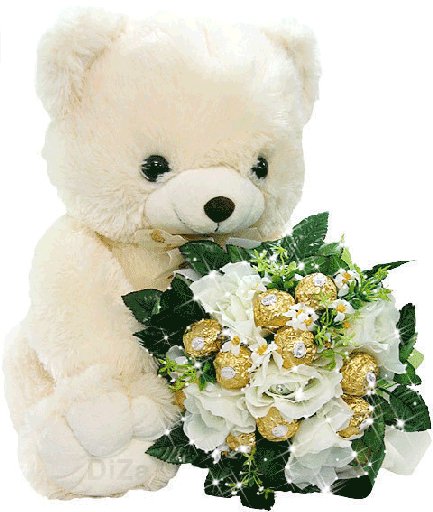 анимированная открытка мишка 8 марта