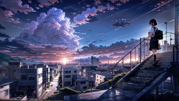 Makoto Shinkai Anime Cityscape