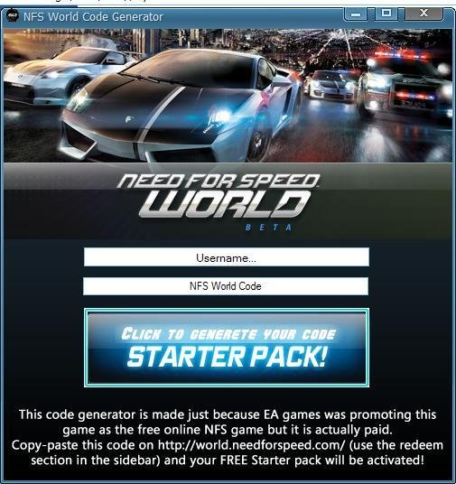 NFS World Code Generator
