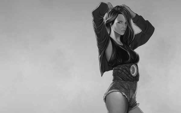 Drawn wallpapers Painted girls Black and