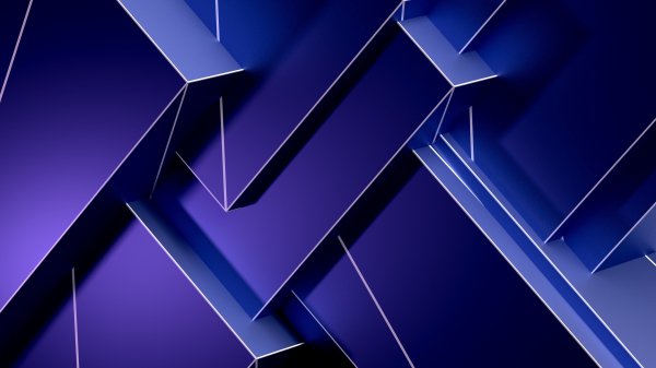 Blue-geometry-abstract-three-dimensional-futuristic-modern