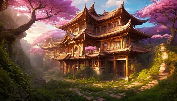 Фэнтези,пейзаж,в азиатском стиле,китай,архитектура33