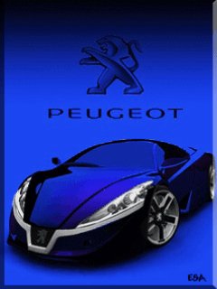 Blue peugeot speed car