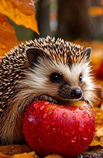 Hedgehog, apple