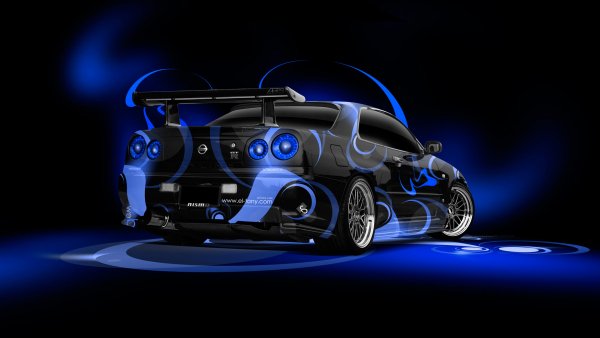 Nissan-Skyline-GTR-R34-JDM-Back-Side-Blu