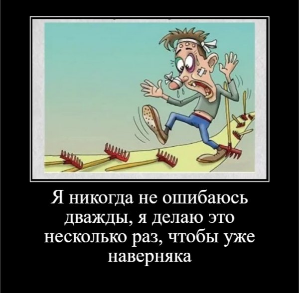 Я никогда не ошибаюсь дважды, я делаю это несколько раз