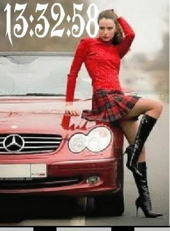 Авто девушка цифр часы ани