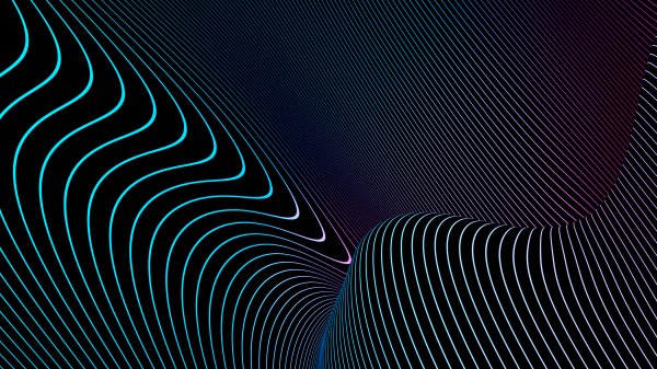 Lines-waves-black-blue-gradient-curves