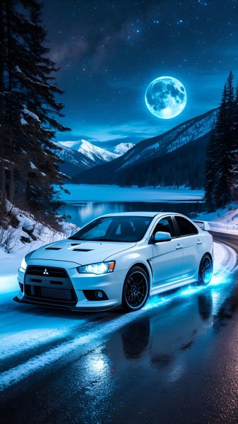 Car-auto-mitsubishi-lancer-x-white-winter-181025