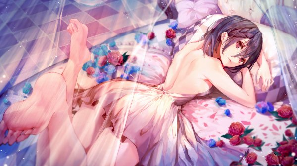 Anime Girl Bed Lying Down