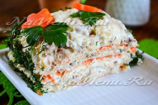 Закусочный торт из вафельных коржей