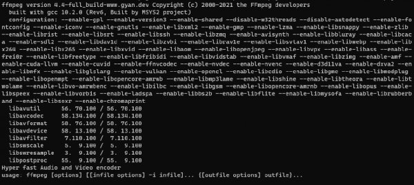 Ffmpeg-4.4-full build-shared