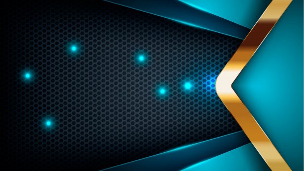 Gold-blue-geometric-background-glowing