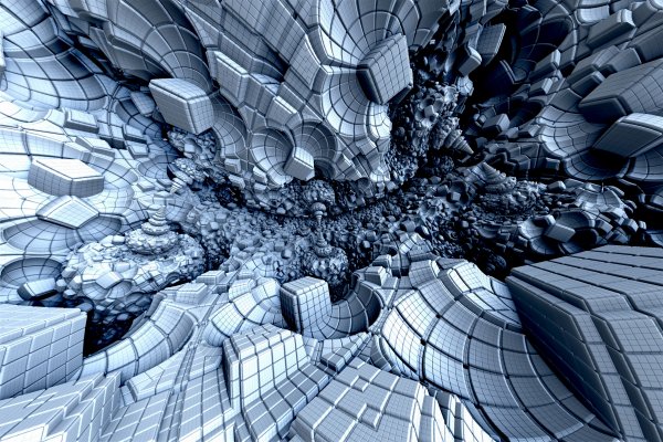 Blue-geometry-fractal-three-dimensional-abstraction-texture