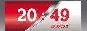 Digital clock white red font
