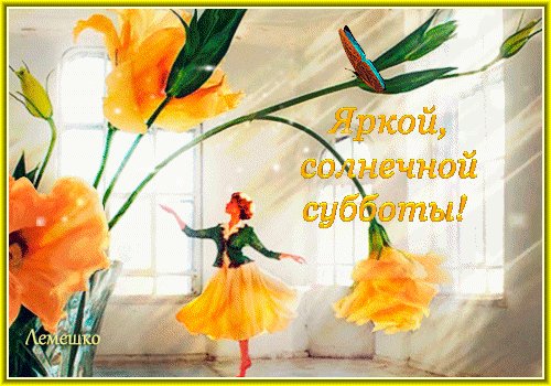 Анимированная открытка яркой солнечной