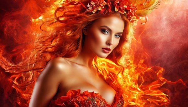 Фэнтези,девушка,огонь.09