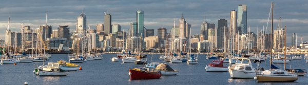 Melbourne skyline - cropped and contrast