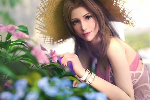 Aerith and flowers (3) [High-res]