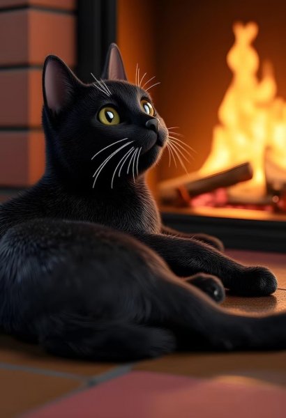 Кот у камина..