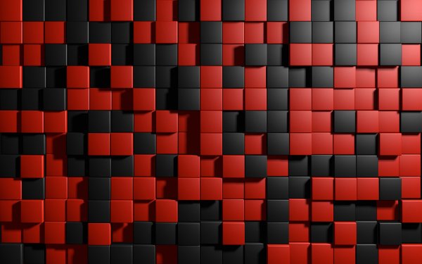 Red-black-cubes-geometry-checkered-pattern