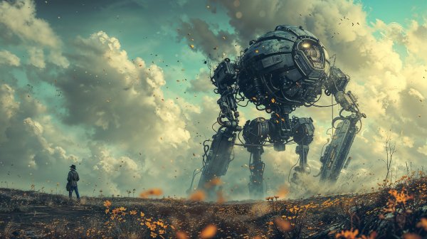 Robot-tsvety-muzhchina-dvoe-oblaka