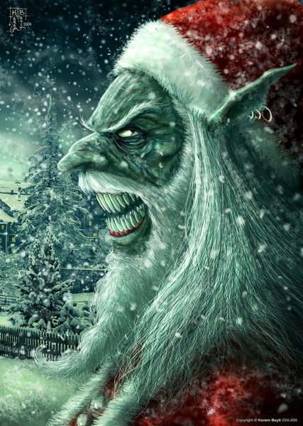 Scary Santa Says Merry Christmas