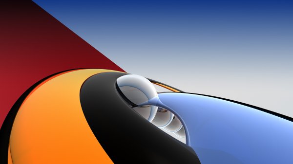 Abstraction-orange-blue-smooth-lines-modern