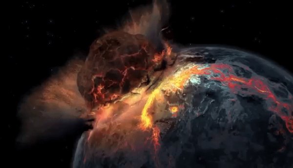 Метеорит врезается в землю