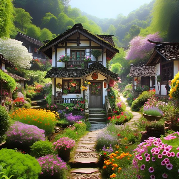 Дом,пастораль,арт,пейзаж.169