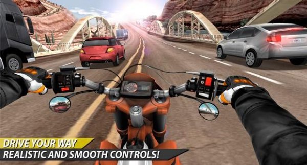 Moto Rider In Traffic