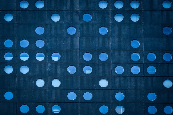 Blue-windows-circles-facade-geometry
