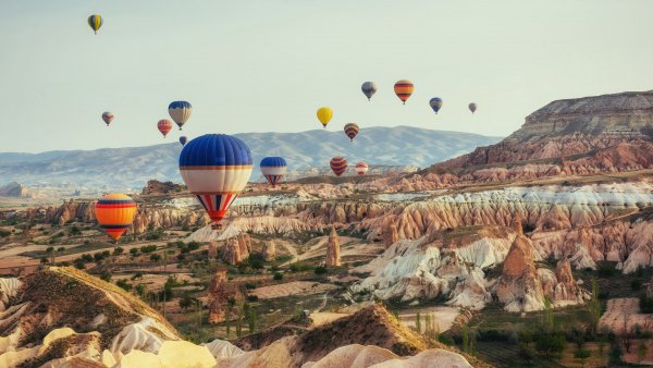 Hot air balloons over Cappadocia, Turkey